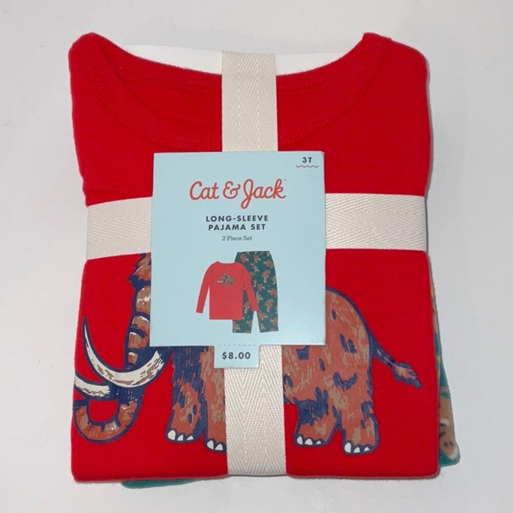 Cat & Jack Woolly Mammoth pajama set Size 3T - Picture 1 of 5